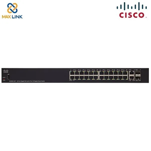 Cisco SG250X-24 24-Port Gigabit Smart Switch with 10G Uplinks