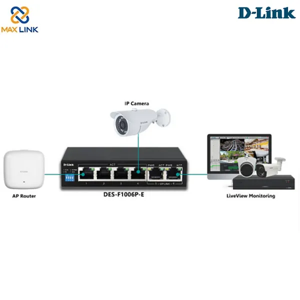 Switch POE 6 cổng DES-F1006P