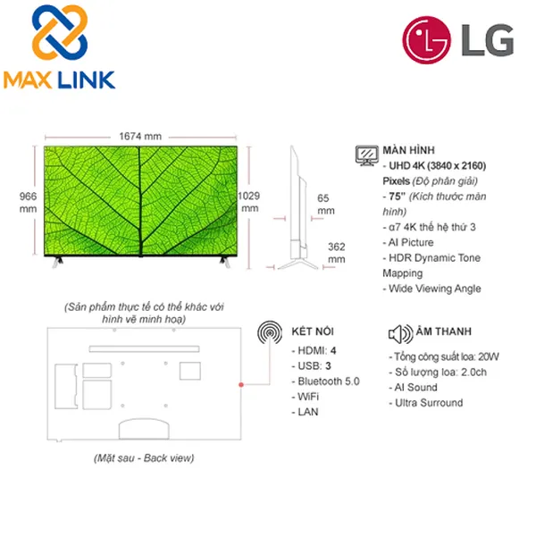 TV LG 4K NanoCell 75 inch 75NANO85TNA