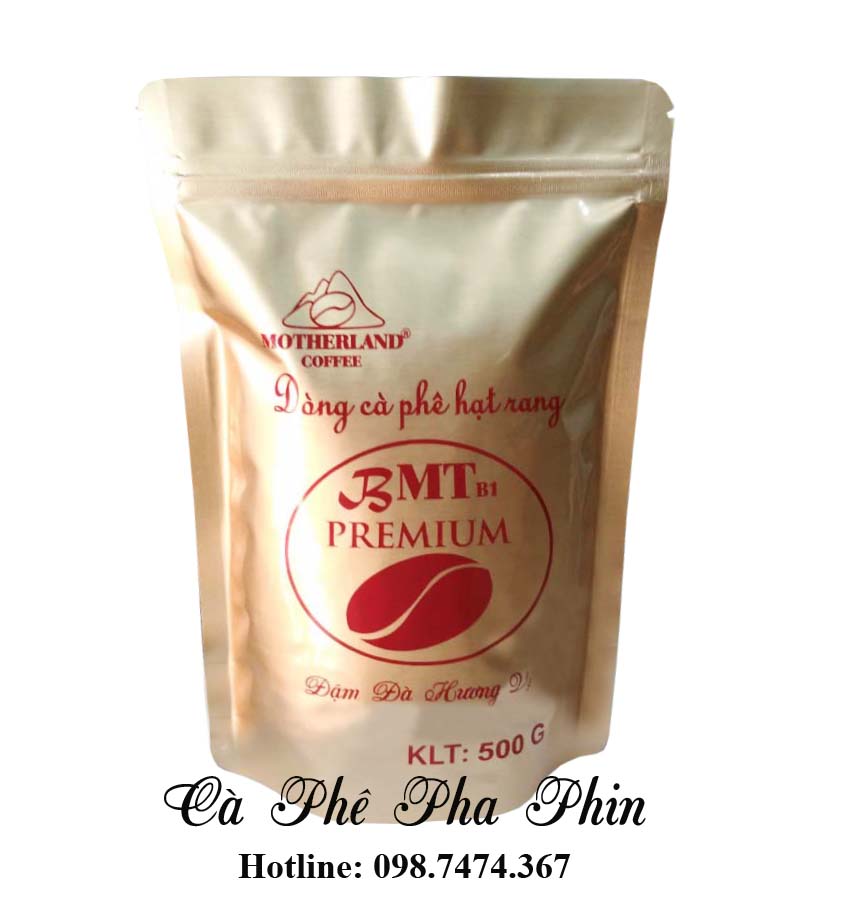Cà phê hạt rang mộc pha phin gói 500g Motherland BMT b1