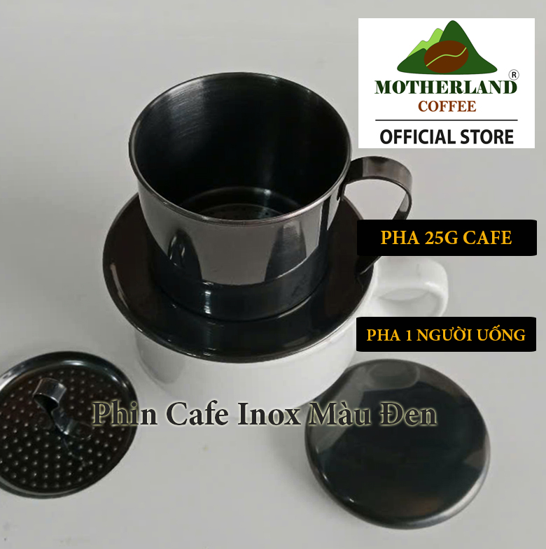 phin cafe inox màu đen phin cafe inox màu đen