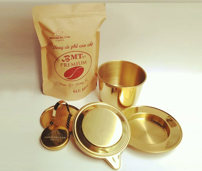 phin inox lớn mạ vàng pha cafe motherland phin inox lớn mạ vàng pha cafe motherland