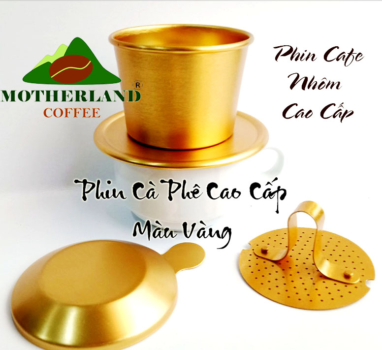 phin pha cà phê nhôm màu vàng phin pha cà phê nhôm màu vàng