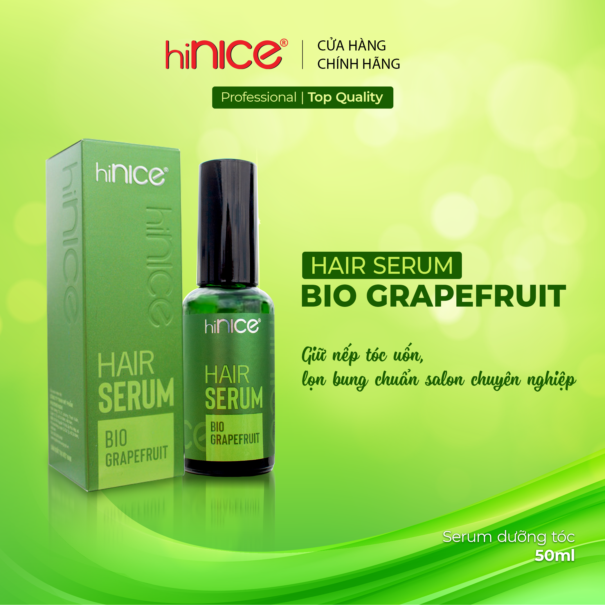 Serum dưỡng tóc hiNICE Bio Grapefuit giúp dưỡng ẩm, giữ nếp tóc uốn chuẩn Salon 50ml