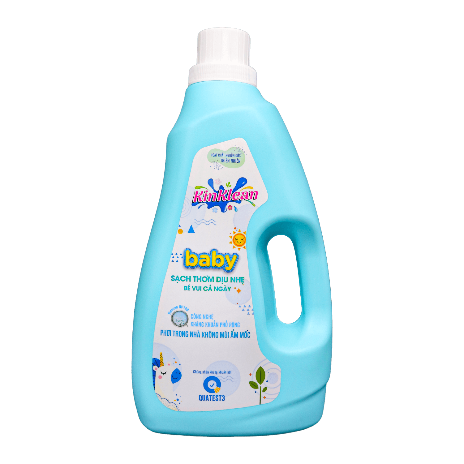 Nước giặt xả KinKlean Baby sạch thơm dịu nhẹ và an toàn cho da bé 2,4KG