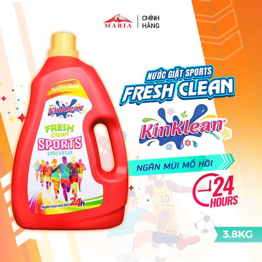 Nước giặt Sport KinKlean ngăn mùi mồ hôi 24h (3.8kg) 