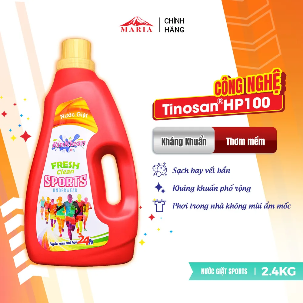 Nước giặt Sport KinKlean ngăn mùi mồ hôi 24h (2.4kg)