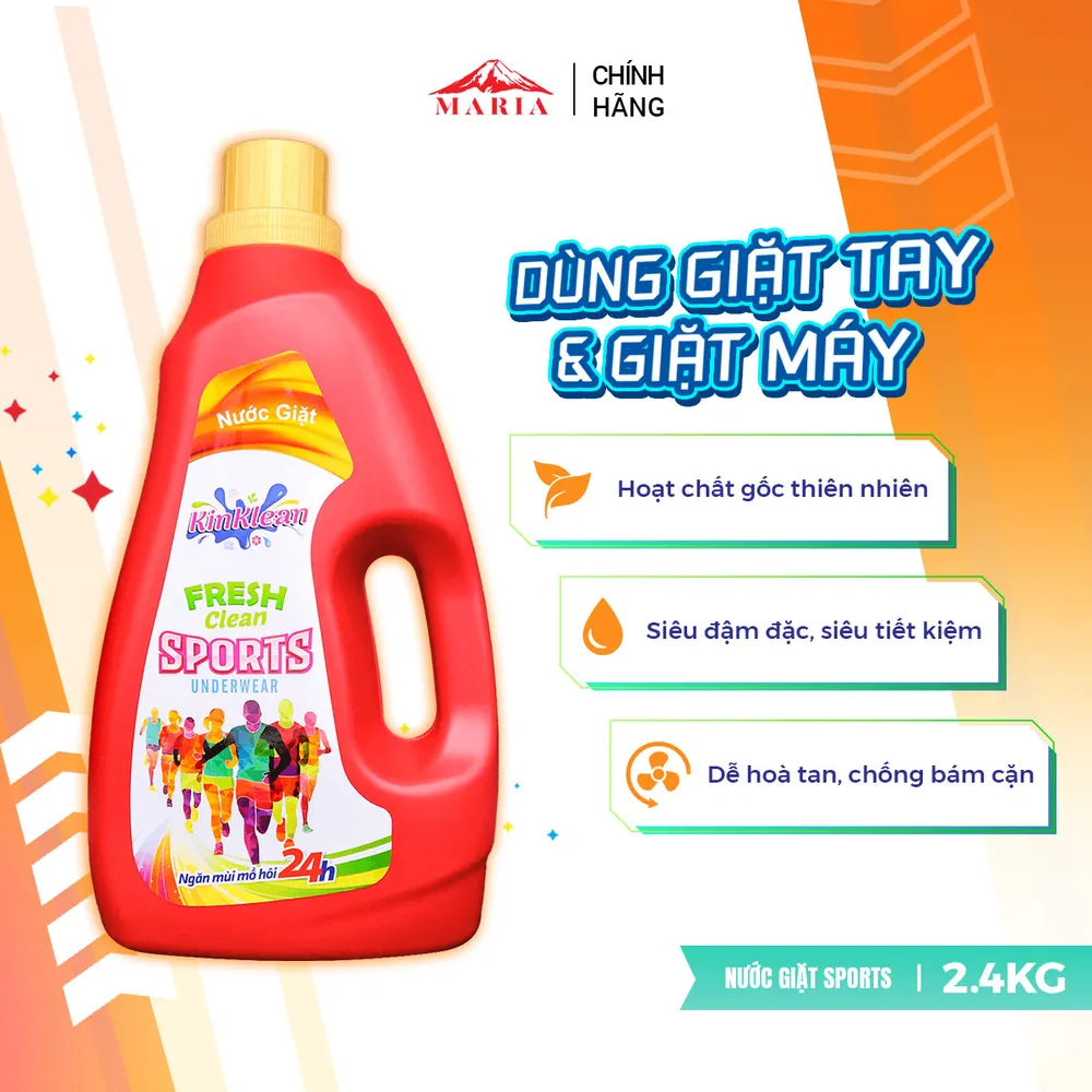 Nước giặt Sport KinKlean ngăn mùi mồ hôi 24h (2.4kg)