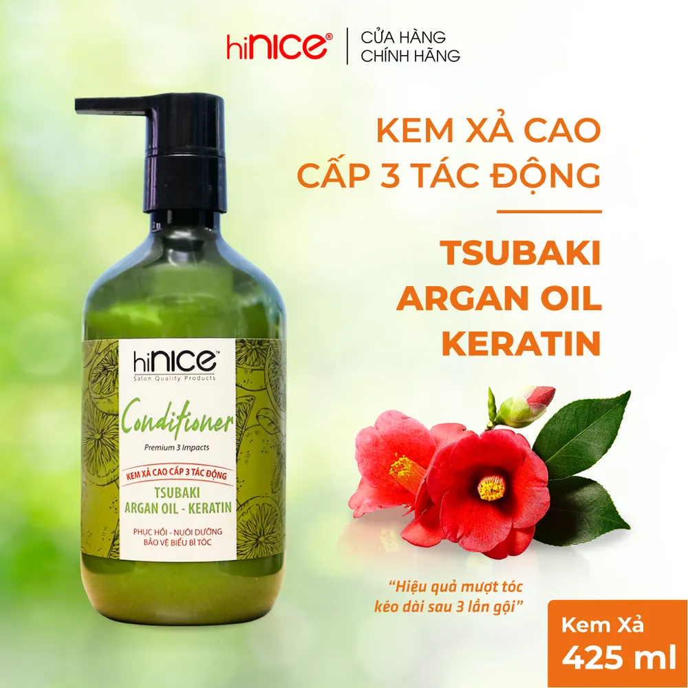 Kem Xả Bưởi Cao Cấp 3 Tác Động – hiNICE Conditioner dành cho tóc hư tổn 425ml