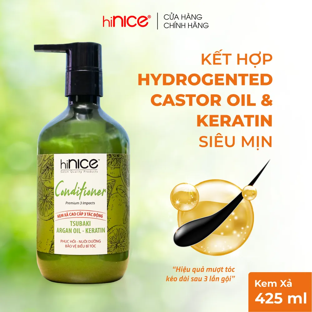 Kem Xả Bưởi Cao Cấp 3 Tác Động – hiNICE Conditioner dành cho tóc hư tổn 425ml