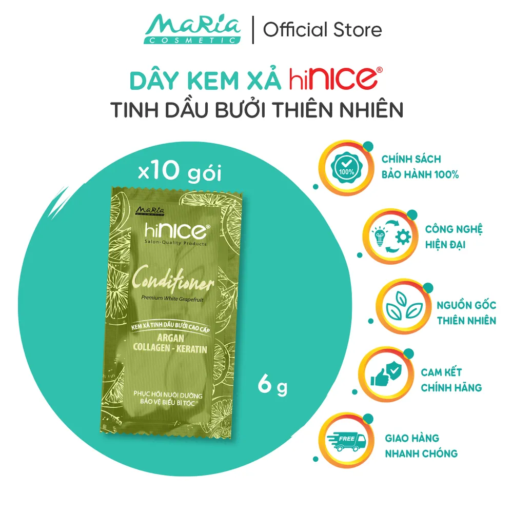 [Dây 10túi] Kem Xả Bưởi hiNICE giúp tóc mềm mượt, phục hồi tóc hư tổn