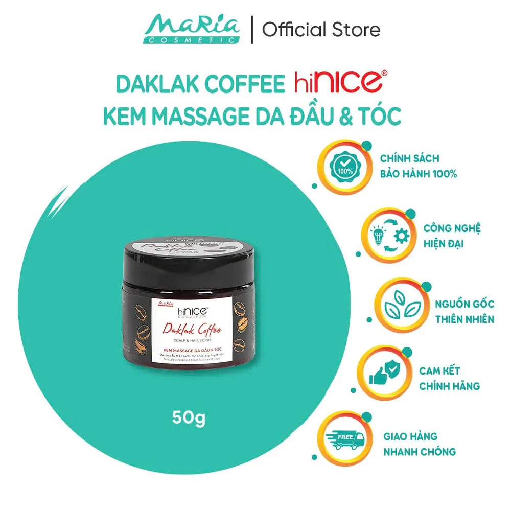 Kem massage da đầu & tóc Daklak Coffee hiNICE làm phồng tóc hũ 50g