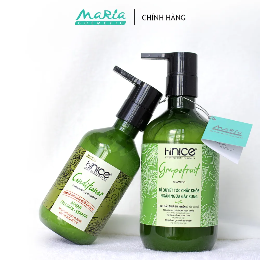 Combo Dầu Gội - Xả Tinh Dầu Bưởi hiNICE Hỗ Trợ Tóc Mọc Khỏe Nhanh Dài Chai 422g & 266ml