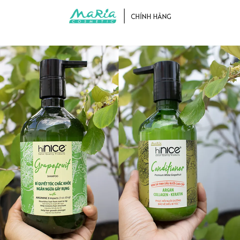 Combo Dầu Gội - Xả Tinh Dầu Bưởi hiNICE Hỗ Trợ Tóc Mọc Khỏe Nhanh Dài Chai 422g & 266ml