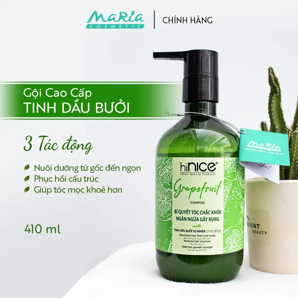 Combo Dầu Gội - Xả Tinh Dầu Bưởi hiNICE Hỗ Trợ Tóc Mọc Khỏe Nhanh Dài Chai 422g & 266ml