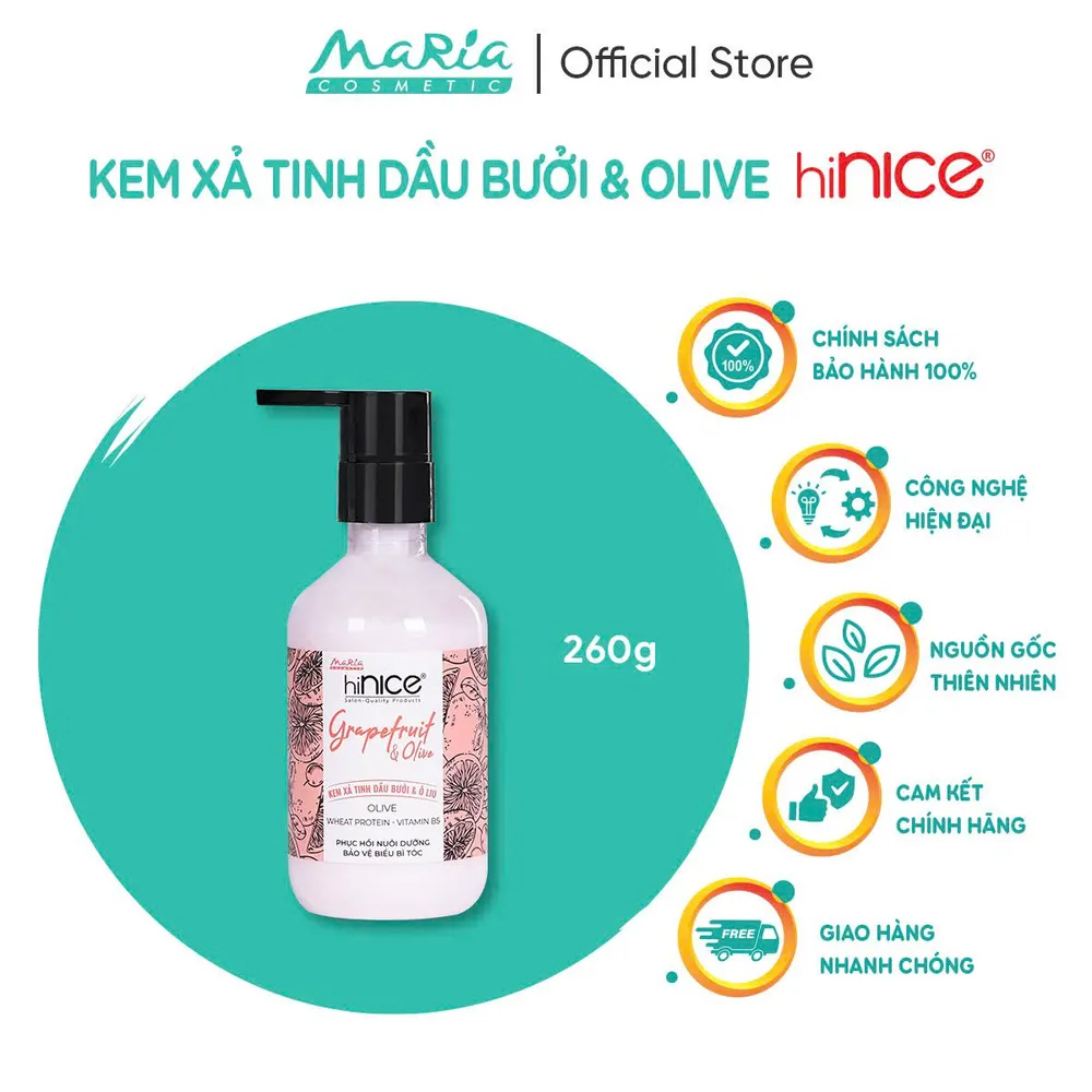 Kem Xả Tóc Bưởi hồng & Olive Chai 266ml