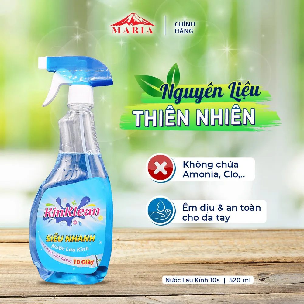 Nước lau kính siêu nhanh KinKlean 520ml