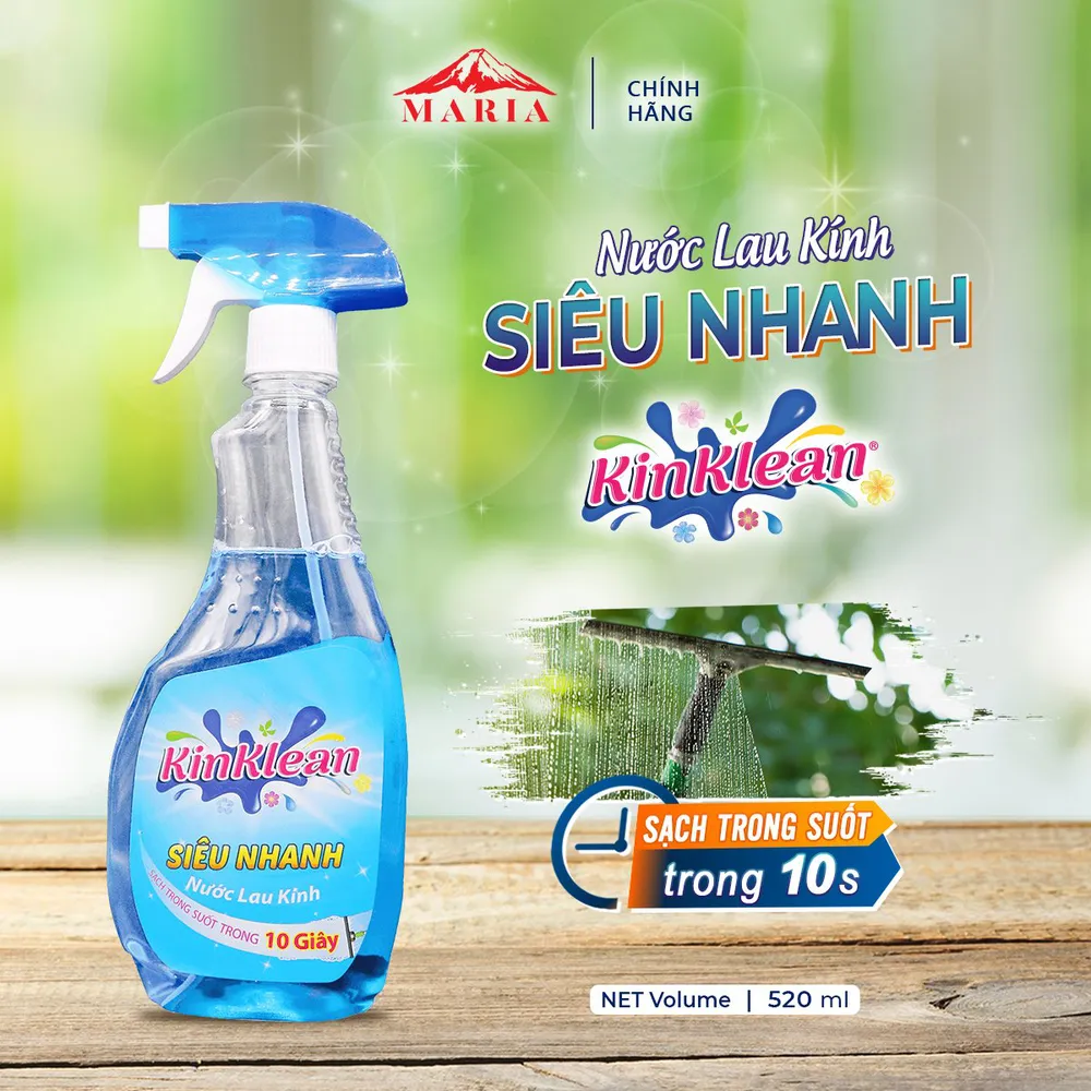 Nước lau kính siêu nhanh KinKlean 520ml