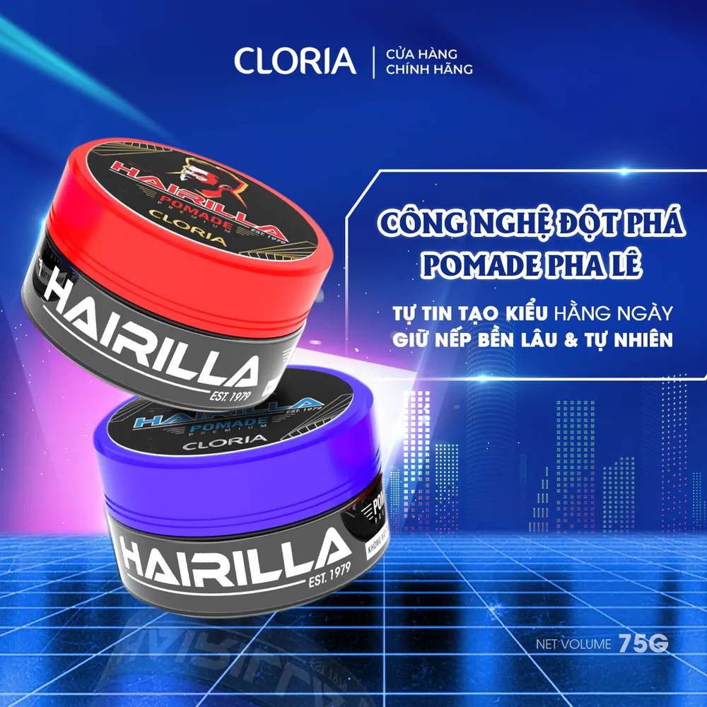 Pomade tạo nếp tóc Hairilla Cloria dành cho phái mạnh (75g)