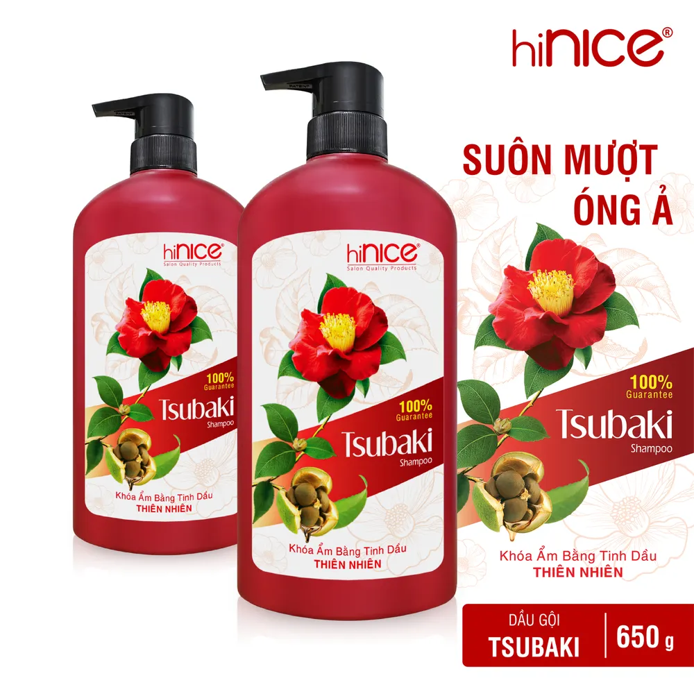 Dầu gội hiNICE Tsubaki mềm mượt óng ả hương nước hoa Pháp 650g