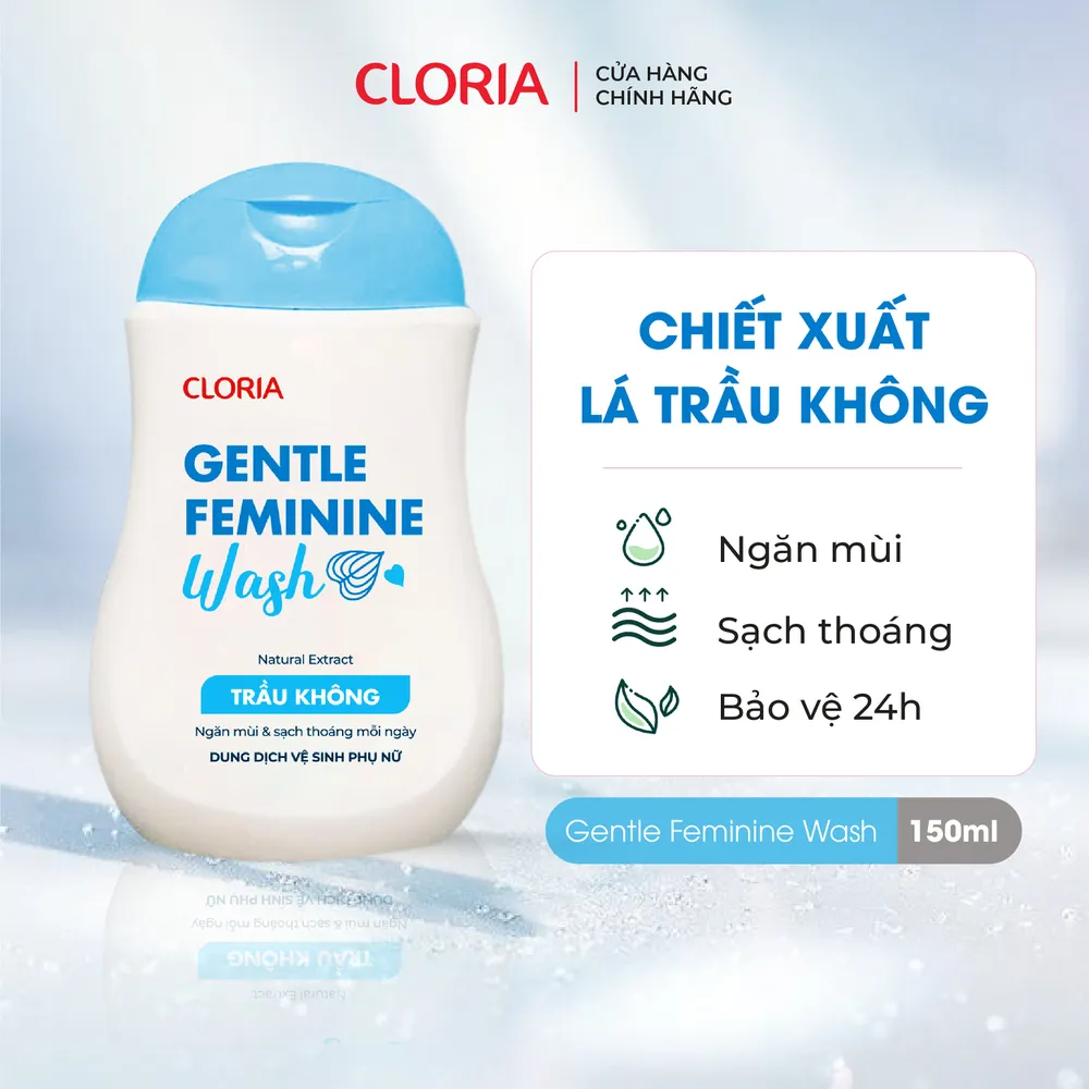 Dung dịch vệ sinh phụ nữ Cloria ngăn mùi, sạch thoáng 24h (150ml) - Bảo Hành 100%