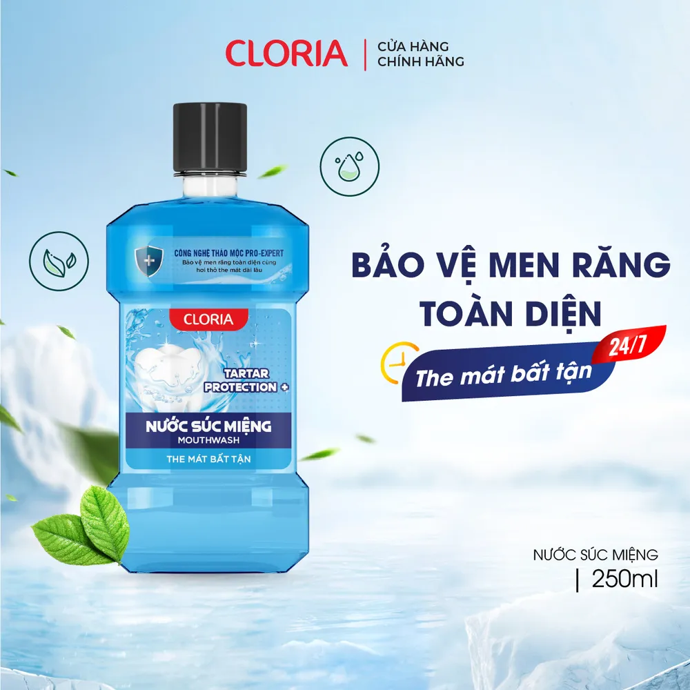 Nước súc miệng Tartar Protection Cloria, bảo vệ men răng toàn diện (250ml) 