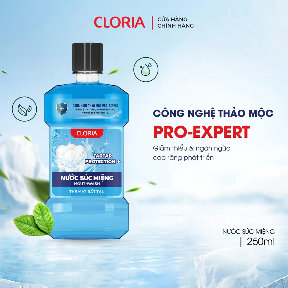 Nước súc miệng Tartar Protection Cloria, bảo vệ men răng toàn diện (250ml) 