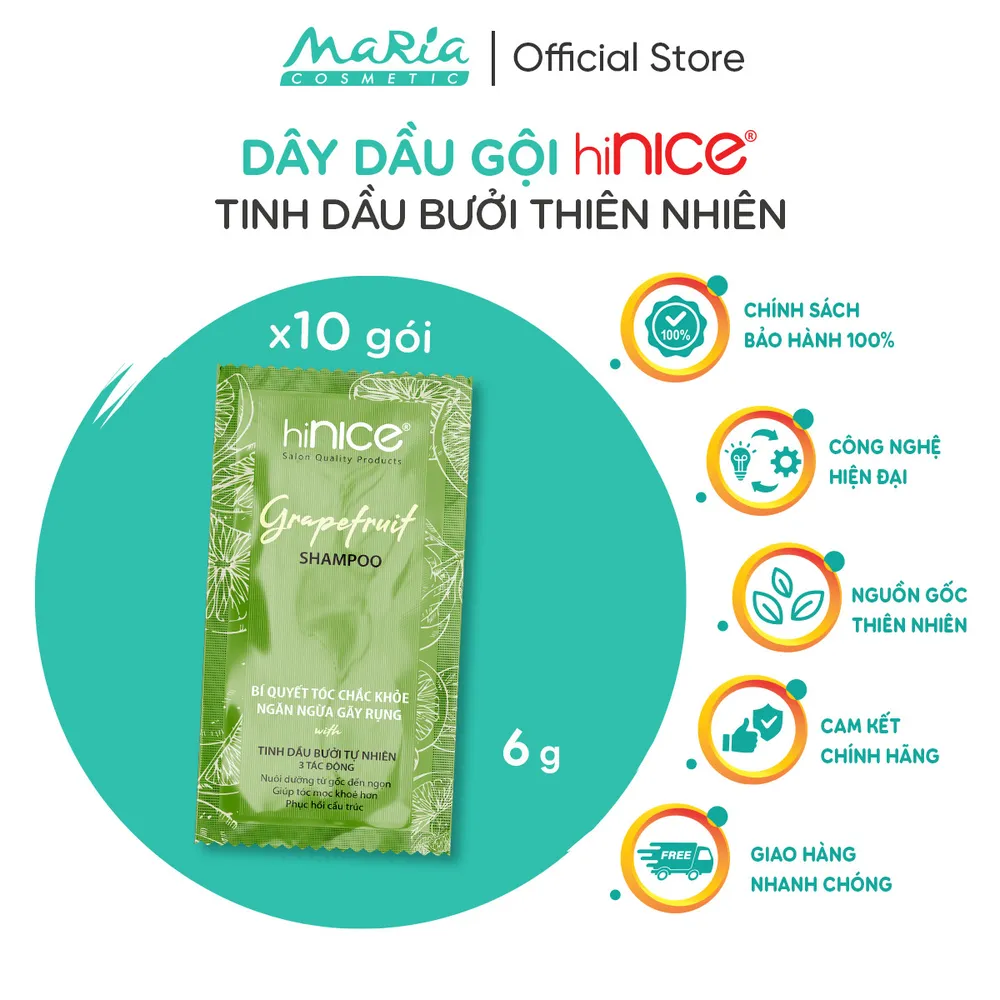 Dầu gội dây Tinh Dầu Bưởi Grapefruit hiNICE ngăn ngừa gãy rụng 6g