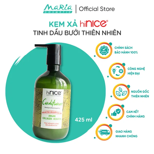 Kem Xả Bưởi Cao Cấp 3 Tác Động – hiNICE Conditioner dành cho tóc hư tổn 425ml