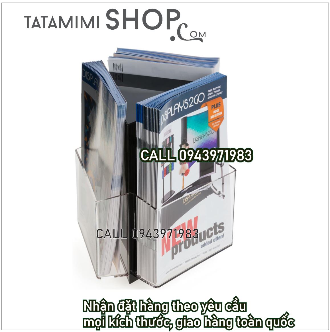 Kệ mica Brochure xoay A5