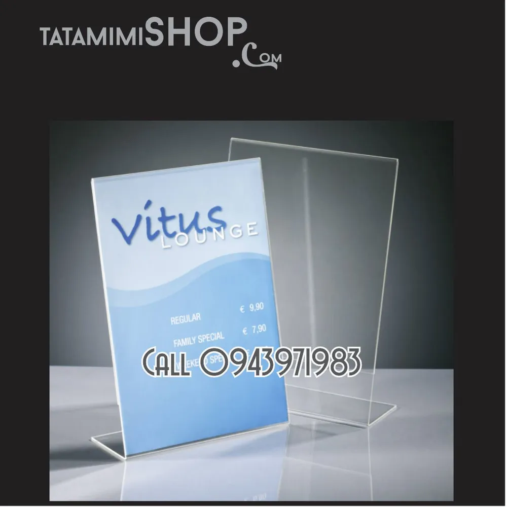 Kệ Menu mica A4 chữ L