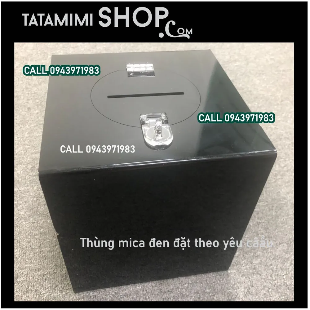 Thùng mica đen 30x30x30 cm
