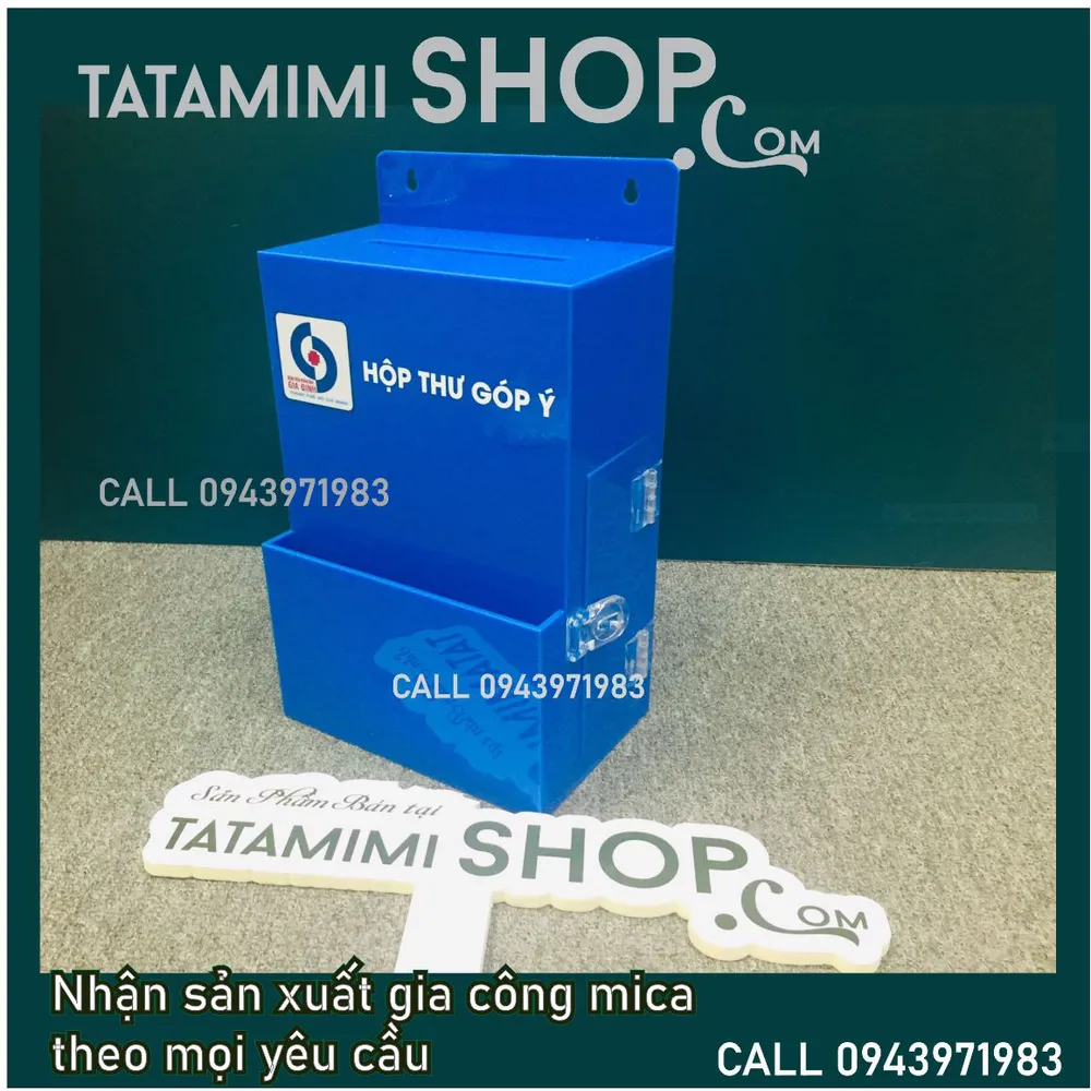 Thùng thư góp ý màu xanh da trời