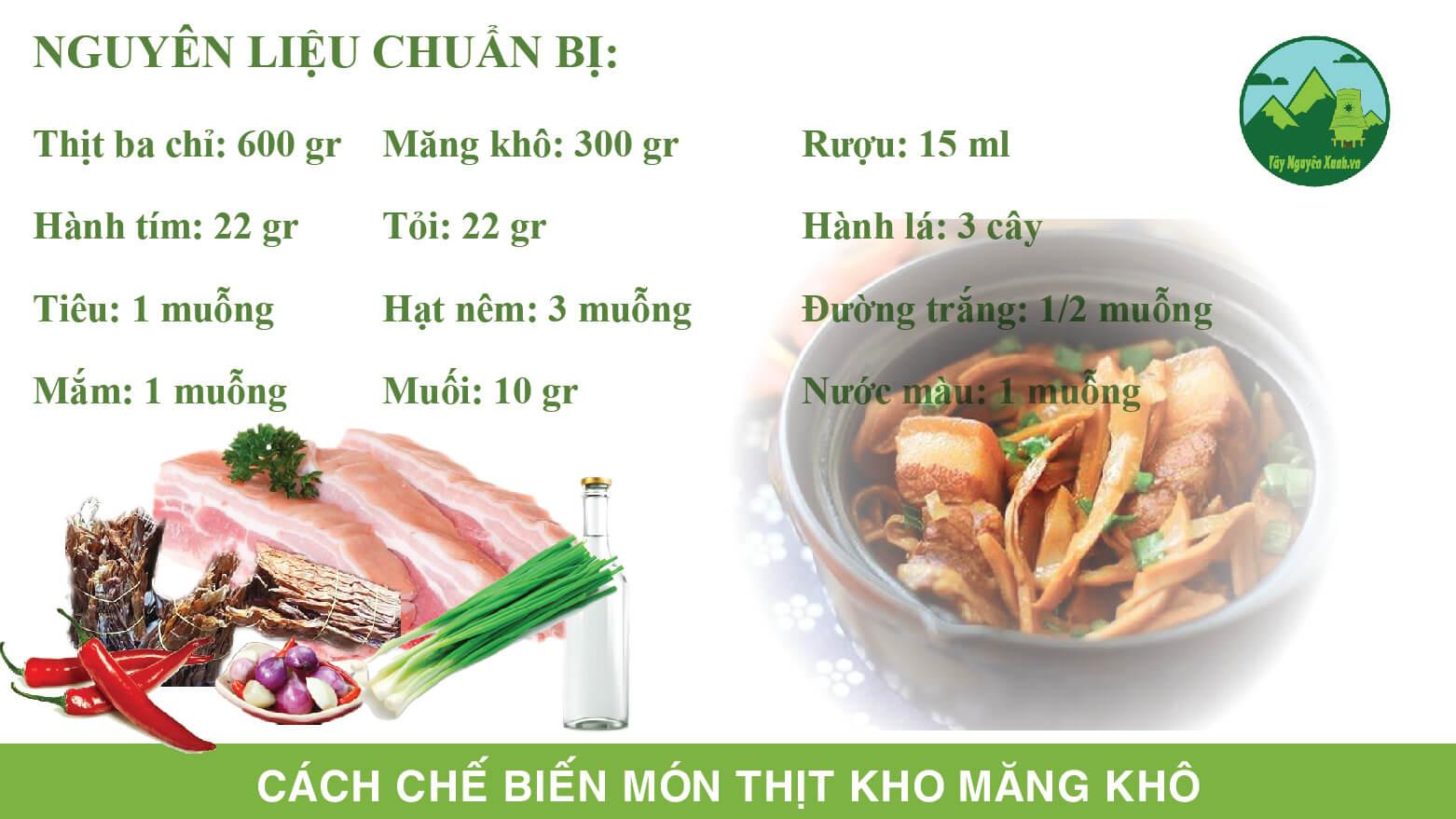 thịt kho măng khô thịt kho măng khô