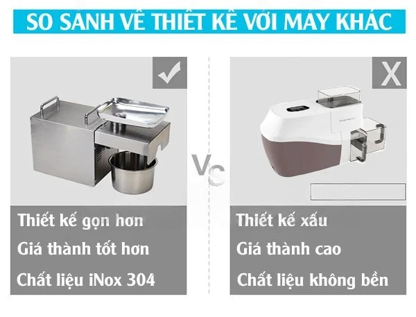 so sánh máy ép dầu vỏ nhựa và vỏ Inox so sánh máy ép dầu vỏ nhựa và vỏ Inox