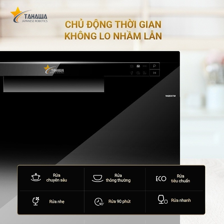 Máy rửa bát 8 bộ cao cấp Tahawa NK8D01M Máy rửa bát 8 bộ cao cấp Tahawa NK8D01M