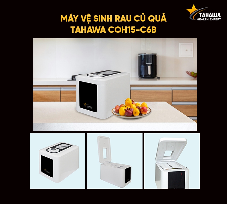 Máy khử khuẩn thực phẩm, rửa thực phẩm đa năng Tahawa Nhật Bản COH15-C6B 12 Máy khử khuẩn thực phẩm, rửa thực phẩm đa năng Tahawa Nhật Bản COH15-C6B 12