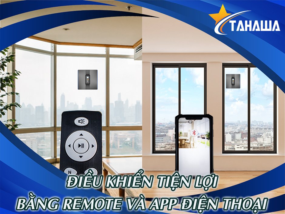 điều khiển tiện lợi thông qua app và remote điều khiển tiện lợi thông qua app và remote