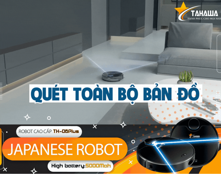 Robot hút bụi lau nhà cao cấp Tahawa Nhật Bản TH-06Plus Robot hút bụi lau nhà cao cấp Tahawa Nhật Bản TH-06Plus