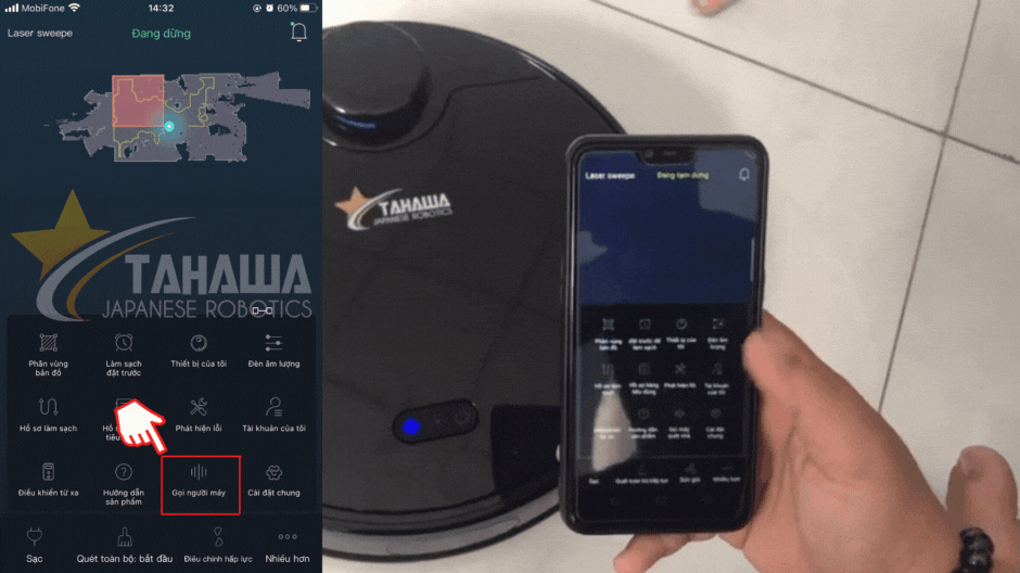 Chế độ gọi robot của robot hút bụi Tahawa Nhật Bản TH-06Plus Chế độ gọi robot của robot hút bụi Tahawa Nhật Bản TH-06Plus