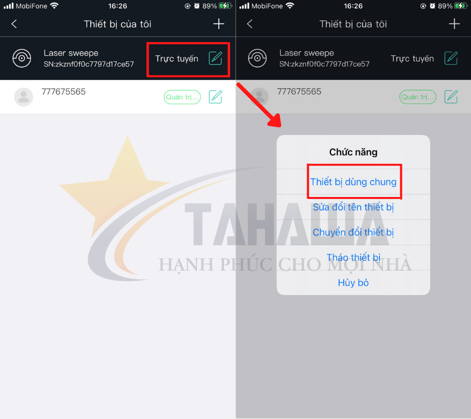 Chia sẻ thiết bị trên robot hút bụi Tahawa Nhật Bản TH-06Plus Chia sẻ thiết bị trên robot hút bụi Tahawa Nhật Bản TH-06Plus