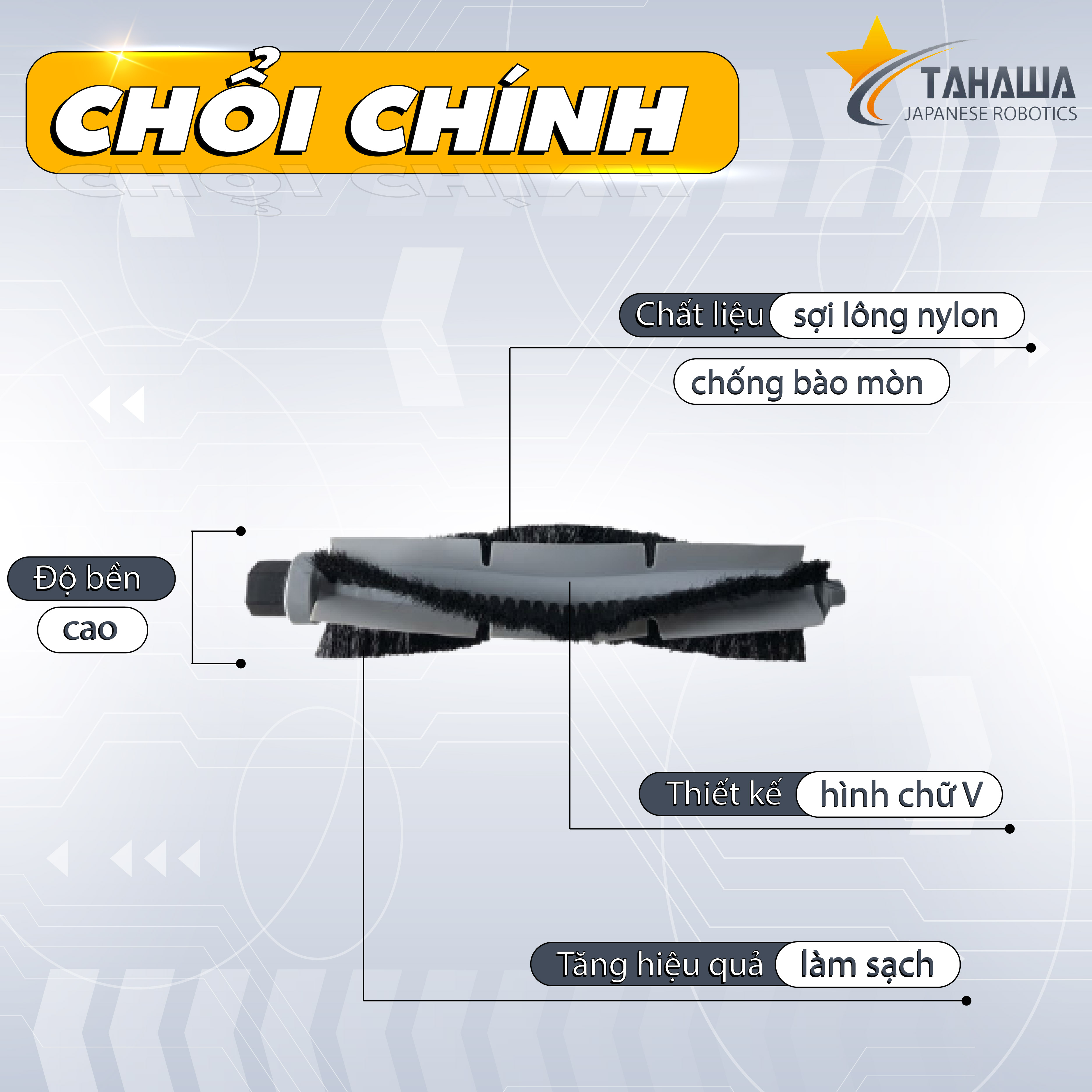 Chổi chính robot hút bụi lau nhà Tahawa Nhật Bản TH-06Plus Chổi chính robot hút bụi lau nhà Tahawa Nhật Bản TH-06Plus