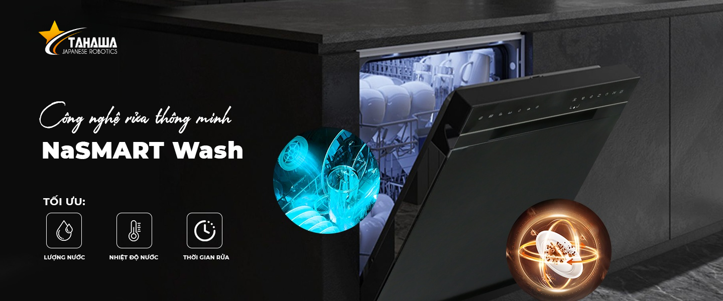 công nghệ Nasmart wash trên máy rửa bát TAHAWA NK13D02M - Diệt khuẩn UV Led công nghệ Nasmart wash trên máy rửa bát TAHAWA NK13D02M - Diệt khuẩn UV Led