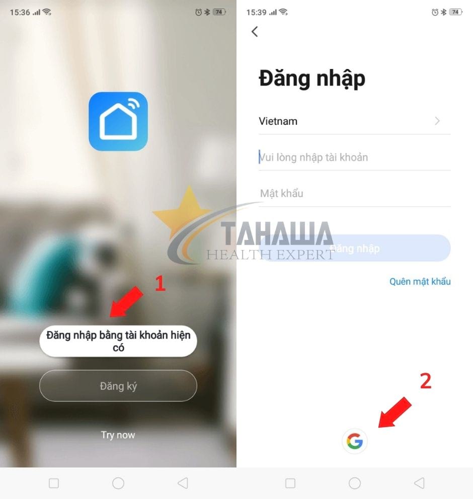 Đăng nhập bằng tài khoản Google trên App điều khiển máy lọc không khí Tahawa Nhật Bản TH-AP21 Đăng nhập bằng tài khoản Google trên App điều khiển máy lọc không khí Tahawa Nhật Bản TH-AP21