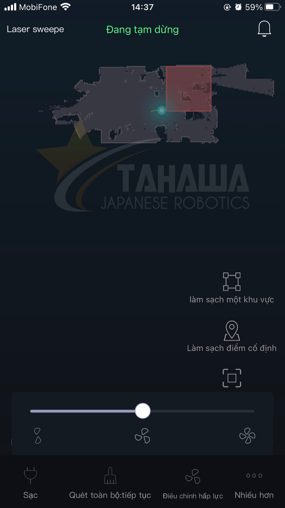 Điều chỉnh lực hút trên robot hút bụi Tahawa Nhật Bản TH-06Plus Điều chỉnh lực hút trên robot hút bụi Tahawa Nhật Bản TH-06Plus