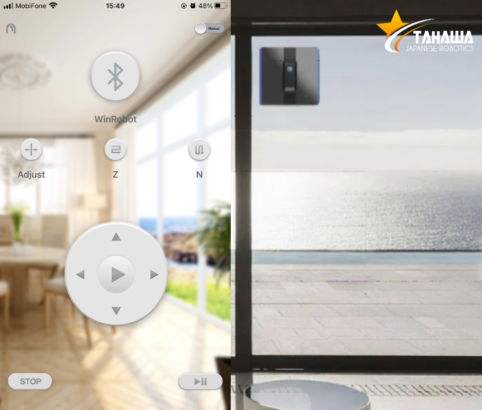 Giao diện điều khiển robot lau kính Tahawa Nhật Bản TH-09GL Giao diện điều khiển robot lau kính Tahawa Nhật Bản TH-09GL