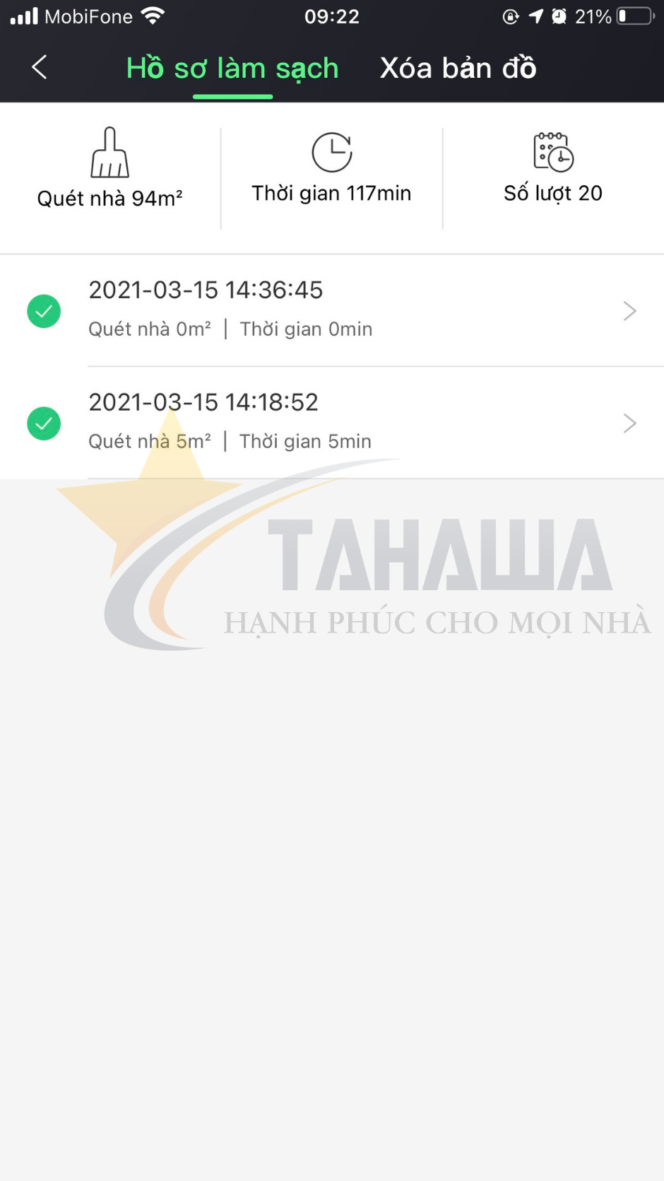 Hồ sơ làm sạch của robot hút bụi Tahawa Nhật Bản TH-06Plus Hồ sơ làm sạch của robot hút bụi Tahawa Nhật Bản TH-06Plus