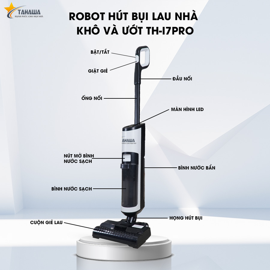 Máy Hút Bụi Lau Nhà Cầm Tay TAHAWA I7 Pro-12