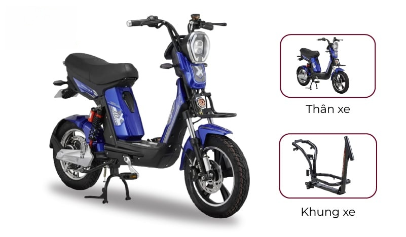 Thân Xe, Khung xe và hệ thống treo trên xe máy điện Thân Xe, Khung xe và hệ thống treo trên xe máy điện