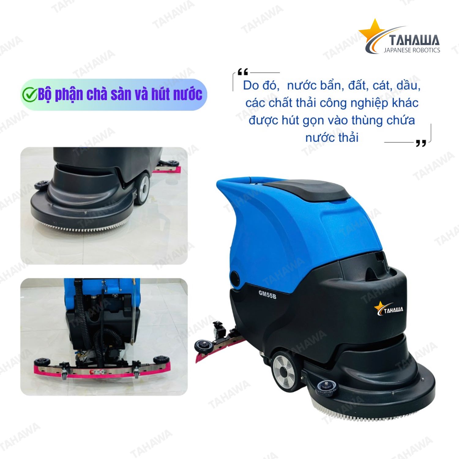 Máy lau sàn nhà Tahawa GM55B dùng bình Máy lau sàn nhà Tahawa GM55B dùng bình